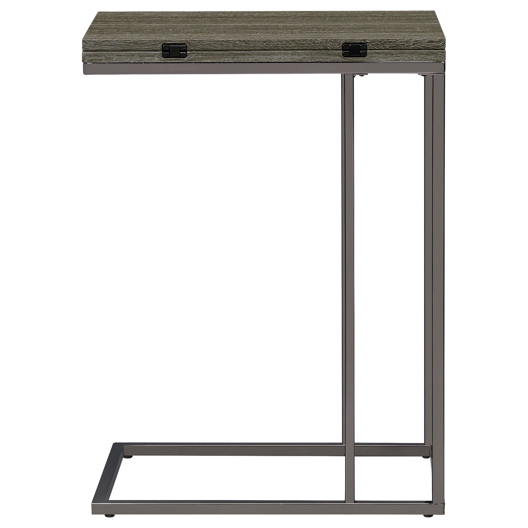 Pedro Expandable C-Shaped Sofa Side Table Weathered Grey - Tampa Furniture Outlet