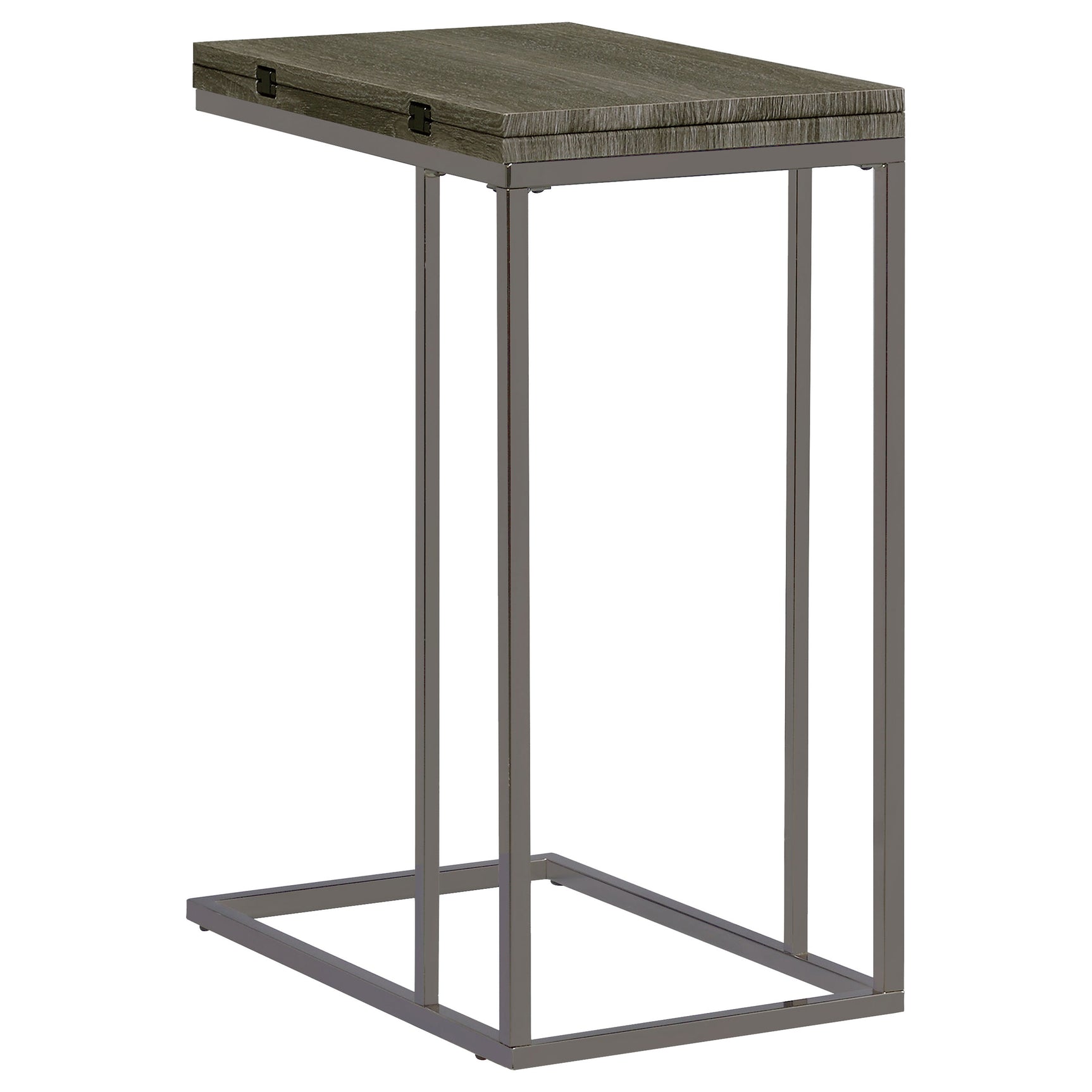 Pedro Expandable C-Shaped Sofa Side Table Weathered Grey - Tampa Furniture Outlet