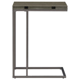 Pedro Expandable C-Shaped Sofa Side Table Weathered Grey - Tampa Furniture Outlet