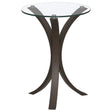 Tampa Furniture Outlet - Coaster - Edgar Round Glass Top Accent Side Table Cappuccino - 902867