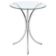 Tampa Furniture Outlet - Coaster - Eloise Round Glass Top Accent Side Table Chrome - 902869