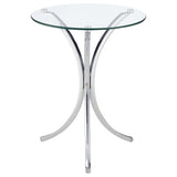 Tampa Furniture Outlet - Coaster - Eloise Round Glass Top Accent Side Table Chrome - 902869