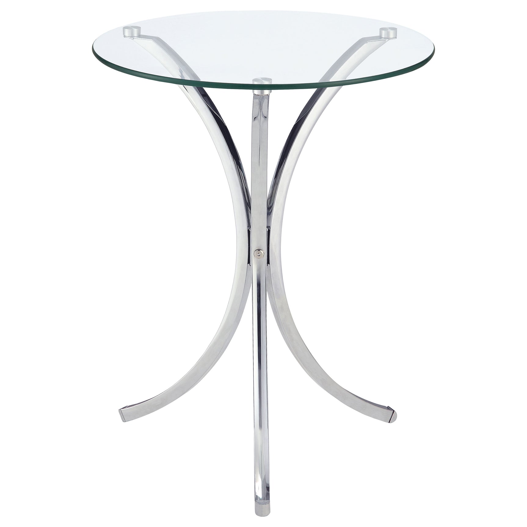 Tampa Furniture Outlet - Coaster - Eloise Round Glass Top Accent Side Table Chrome - 902869