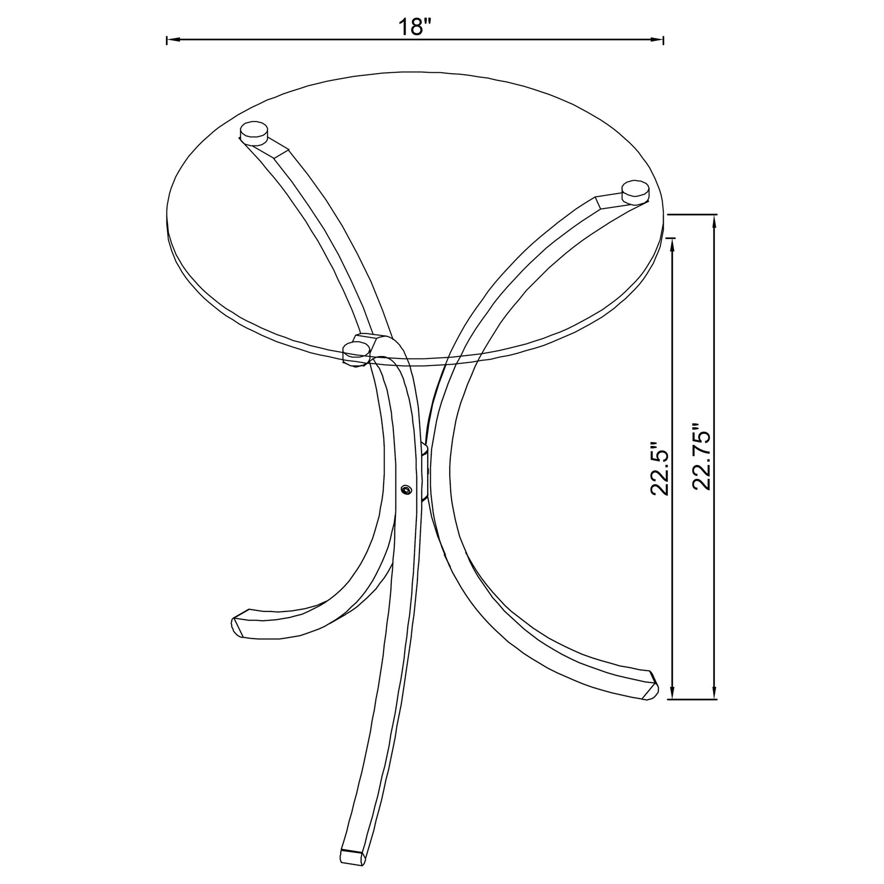 Eloise Round Glass Top Accent Side Table Chrome - Tampa Furniture Outlet