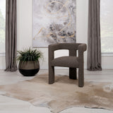 Petra Boucle Upholstered Accent Side Chair Chocolate Brown - Tampa Furniture Outlet