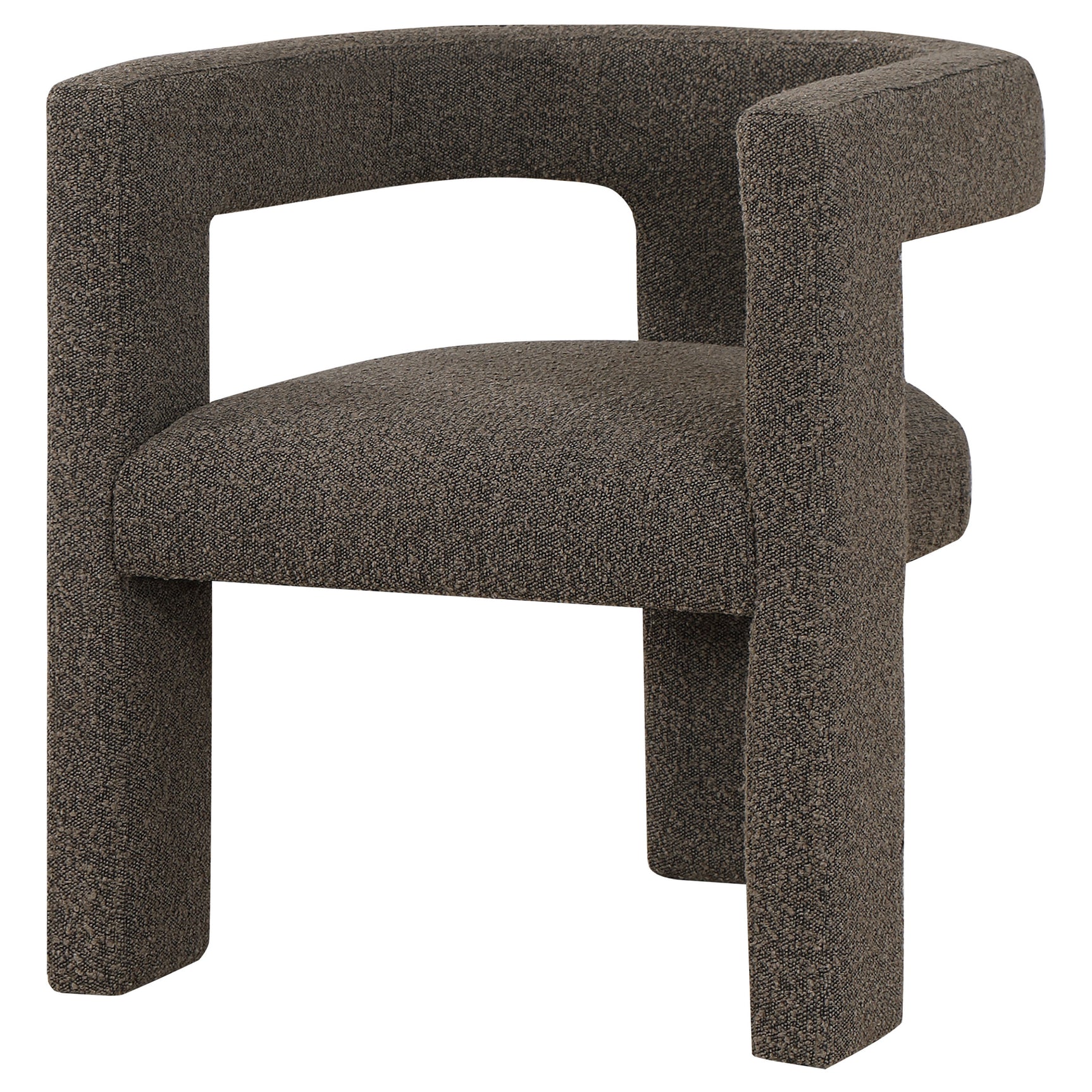 Petra Boucle Upholstered Accent Side Chair Chocolate Brown - Tampa Furniture Outlet