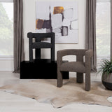 Petra Boucle Upholstered Accent Side Chair Chocolate Brown - Tampa Furniture Outlet