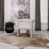 Petra Boucle Upholstered Accent Side Chair White - Tampa Furniture Outlet