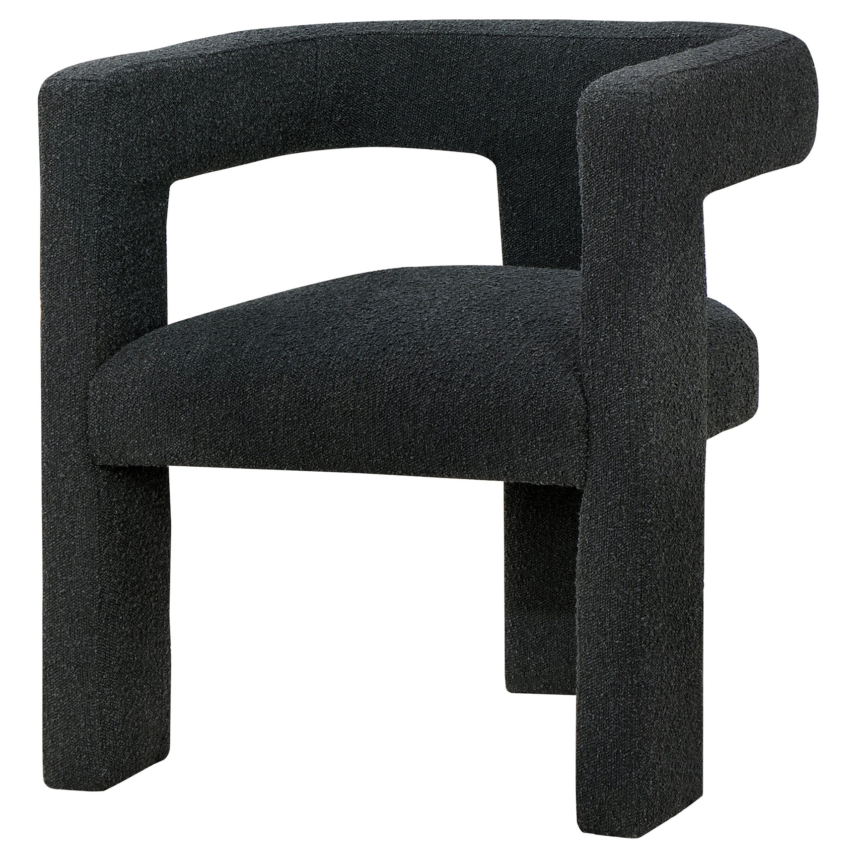 Petra Boucle Upholstered Accent Side Chair Black - Tampa Furniture Outlet