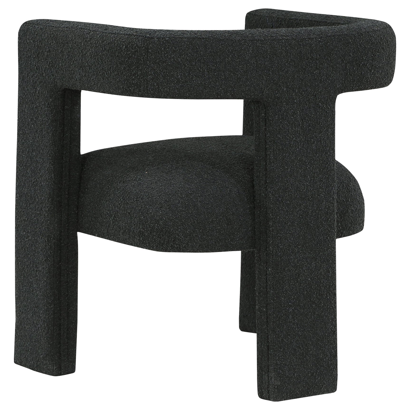Petra Boucle Upholstered Accent Side Chair Black - Tampa Furniture Outlet