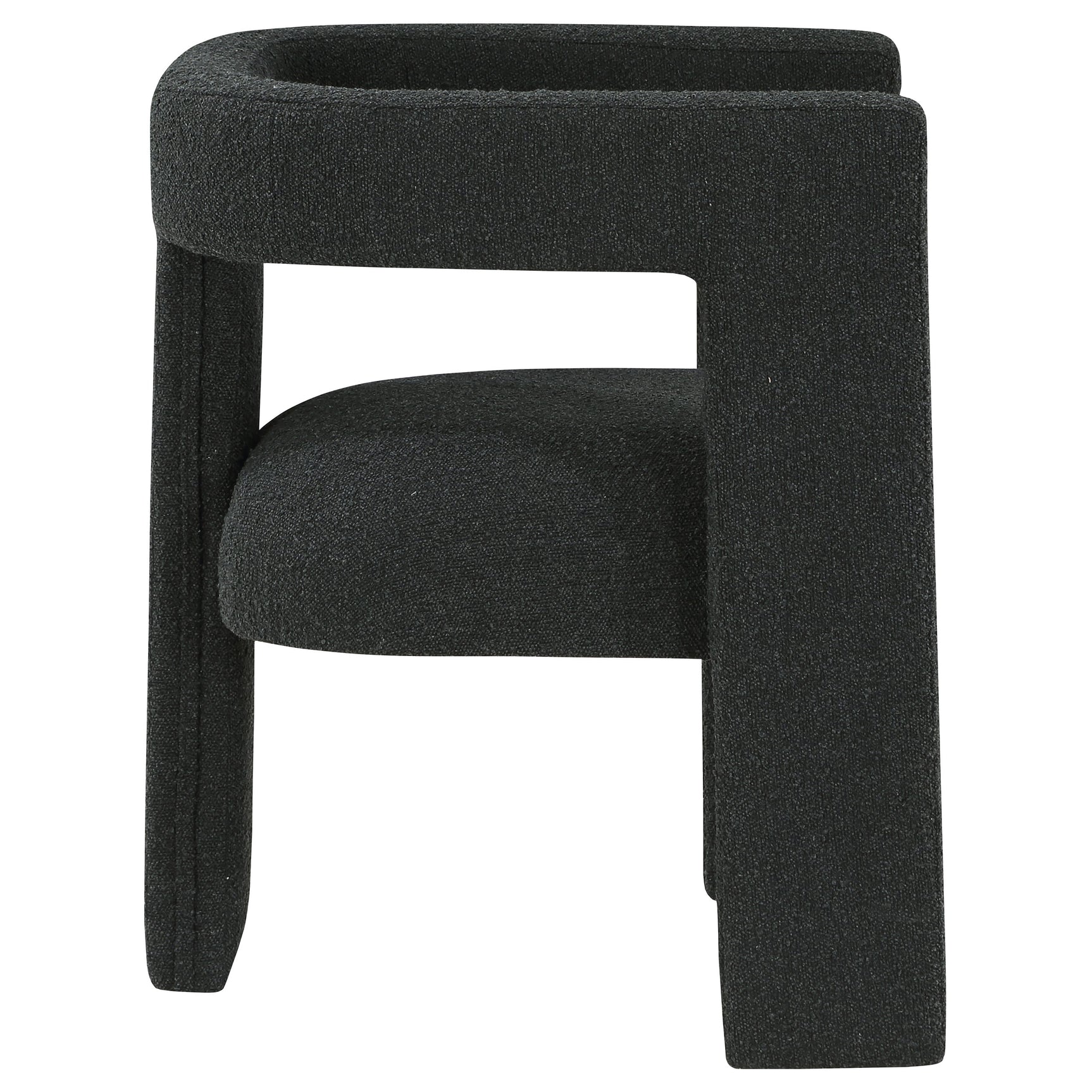 Petra Boucle Upholstered Accent Side Chair Black - Tampa Furniture Outlet
