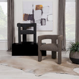 Petra Boucle Upholstered Accent Side Chair Black - Tampa Furniture Outlet