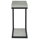 Beck Engineered Wood C-Shape Sofa Side Table Cement - Tampa Furniture Outlet
