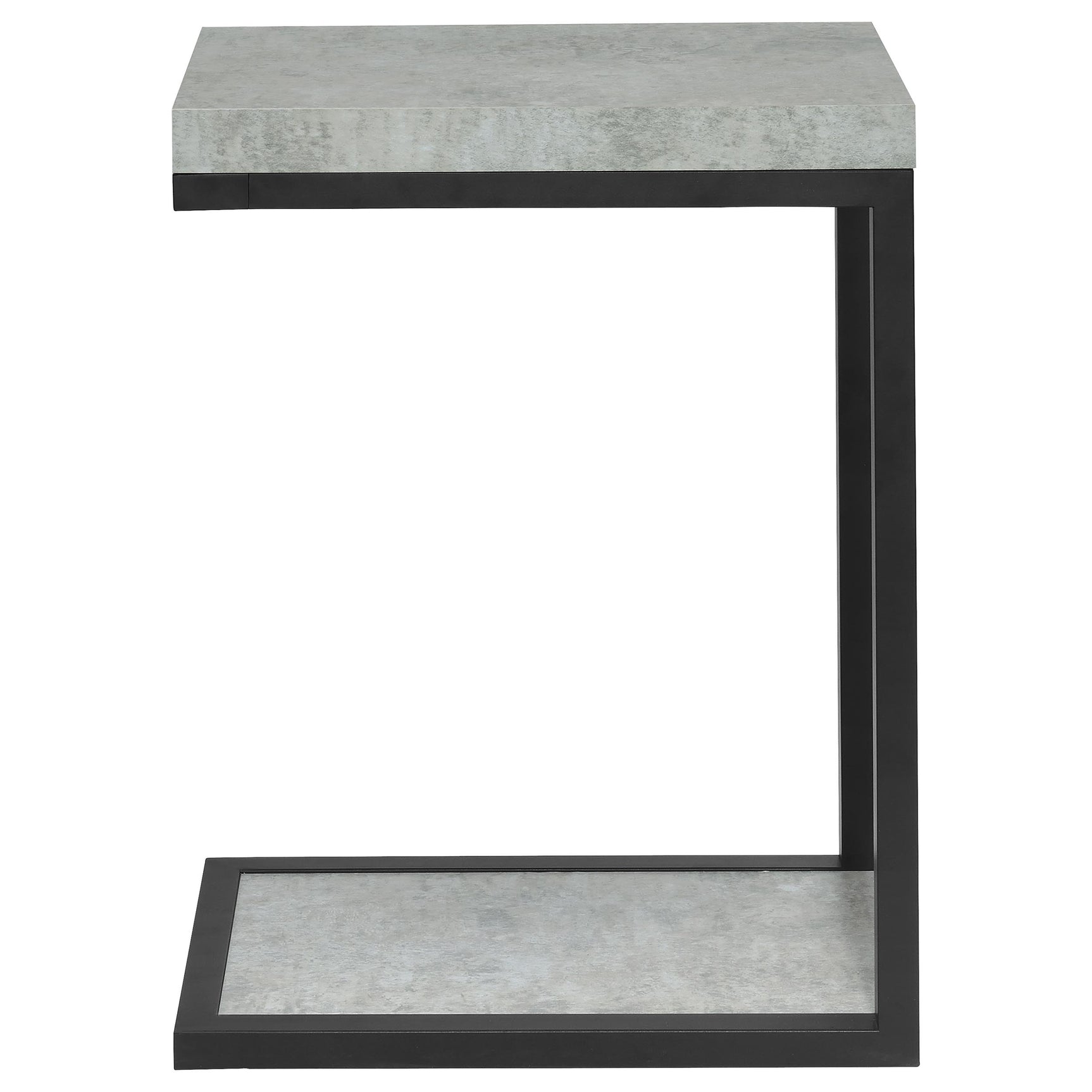Beck Engineered Wood C-Shape Sofa Side Table Cement - Tampa Furniture Outlet