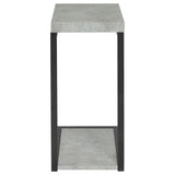 Beck Engineered Wood C-Shape Sofa Side Table Cement - Tampa Furniture Outlet