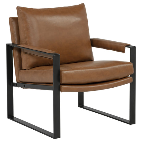 Tampa Furniture Outlet - Coaster - Rosalind Upholstered Track Arm Accent Chair Brown - 903019