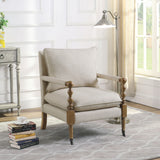 Dempsy Upholstered Accent Chair with Casters Beige - Tampa Furniture Outlet