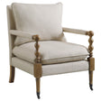 Tampa Furniture Outlet - Coaster - Dempsy Upholstered Accent Chair with Casters Beige - 903058
