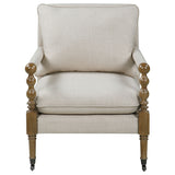 Dempsy Upholstered Accent Chair with Casters Beige - Tampa Furniture Outlet