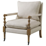 Dempsy Upholstered Accent Chair with Casters Beige - Tampa Furniture Outlet