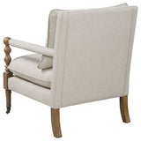 Dempsy Upholstered Accent Chair with Casters Beige - Tampa Furniture Outlet
