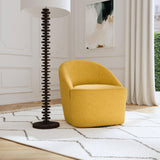 Leon Upholstered Barrel Accent Swivel Chair Mustard Yellow - Tampa Furniture Outlet