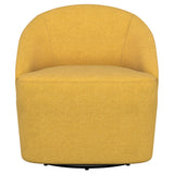 Leon Upholstered Barrel Accent Swivel Chair Mustard Yellow - Tampa Furniture Outlet