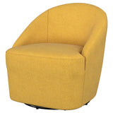 Leon Upholstered Barrel Accent Swivel Chair Mustard Yellow - Tampa Furniture Outlet