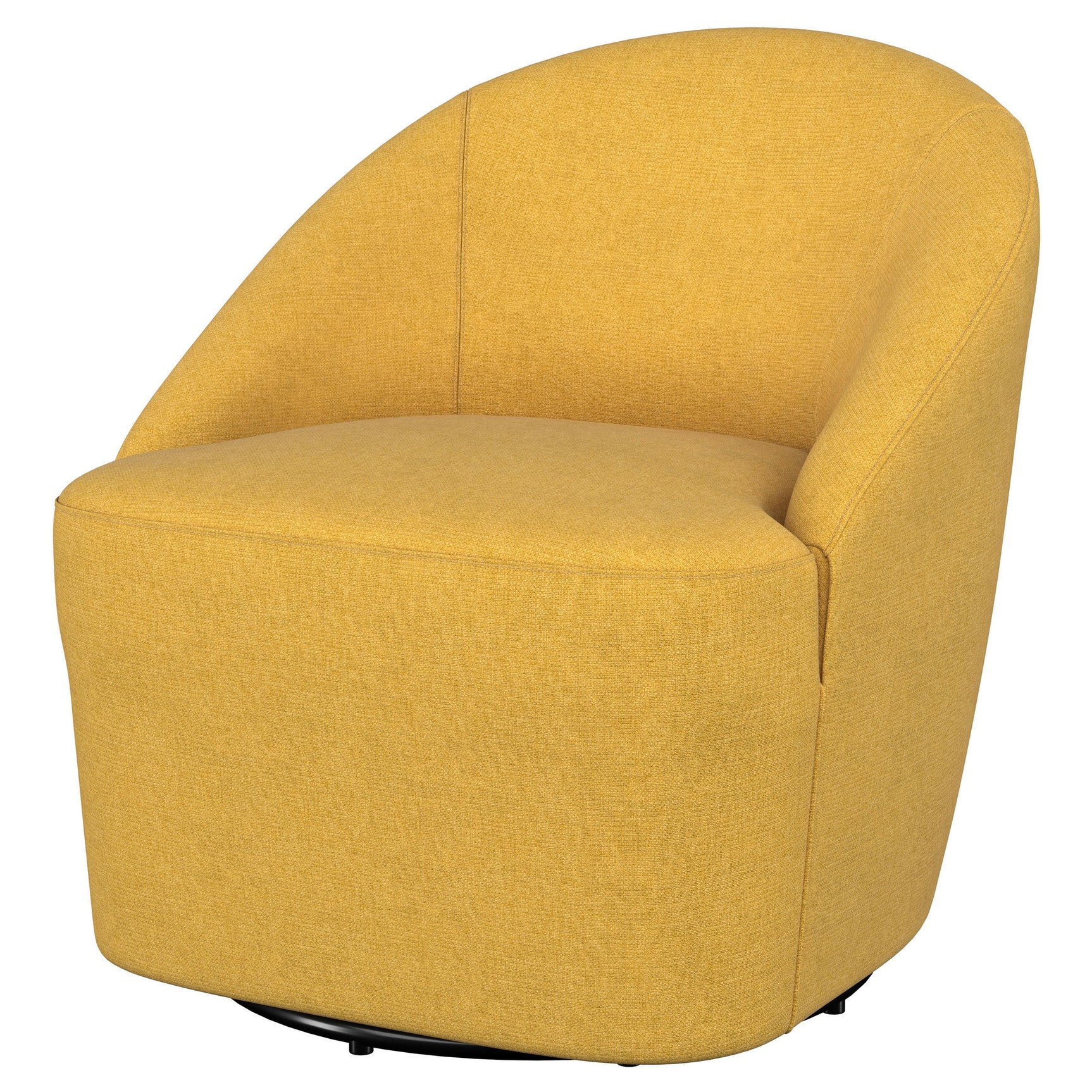 Leon Upholstered Barrel Accent Swivel Chair Mustard Yellow - Tampa Furniture Outlet