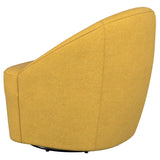 Leon Upholstered Barrel Accent Swivel Chair Mustard Yellow - Tampa Furniture Outlet