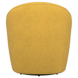 Leon Upholstered Barrel Accent Swivel Chair Mustard Yellow - Tampa Furniture Outlet
