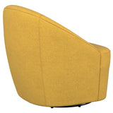 Leon Upholstered Barrel Accent Swivel Chair Mustard Yellow - Tampa Furniture Outlet