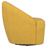 Leon Upholstered Barrel Accent Swivel Chair Mustard Yellow - Tampa Furniture Outlet