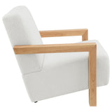 Fitzroy Boucle Upholstered Accent Arm Chair Ivory - Tampa Furniture Outlet