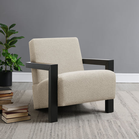 Fitzroy Boucle Upholstered Accent Arm Chair Latte - Tampa Furniture Outlet