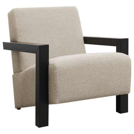Tampa Furniture Outlet - Coaster - Fitzroy Boucle Upholstered Accent Arm Chair Latte - 903095