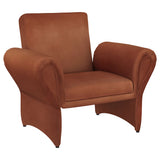 Tampa Furniture Outlet - Coaster - Liana Upholstered Roll Arm Accent Armchair Rust Orange - 903150