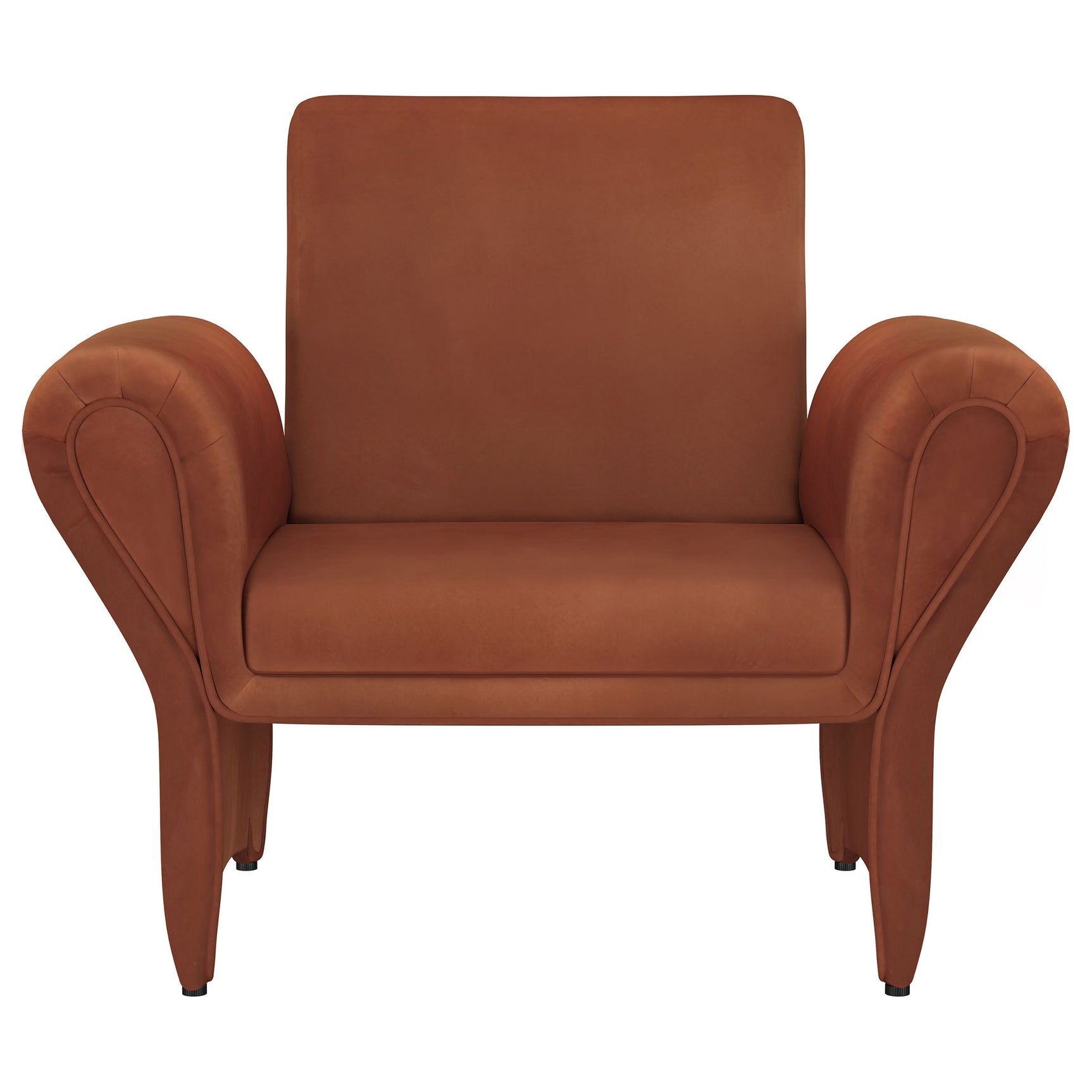 Liana Upholstered Roll Arm Accent Armchair Rust Orange - Tampa Furniture Outlet