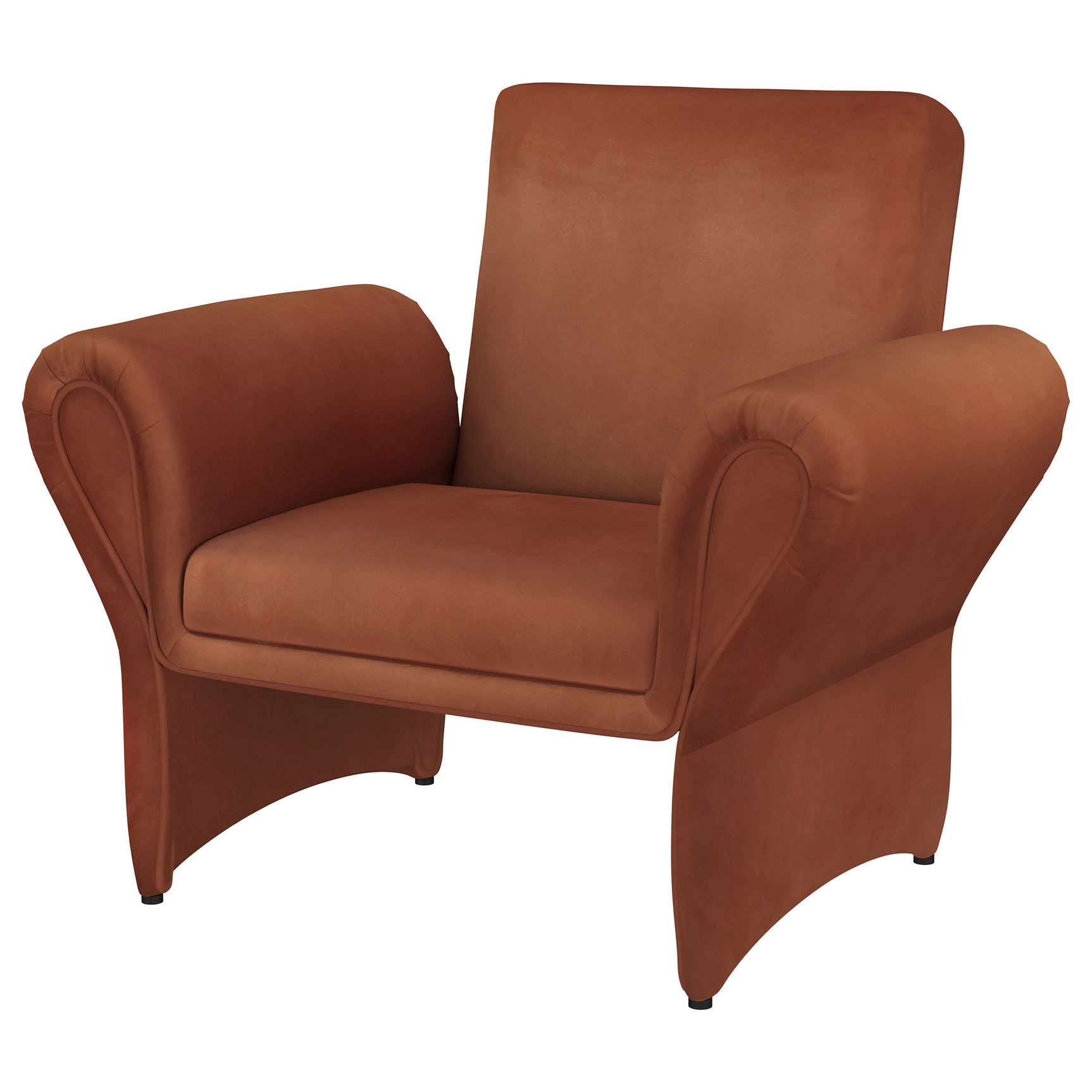 Liana Upholstered Roll Arm Accent Armchair Rust Orange - Tampa Furniture Outlet