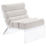 Tampa Furniture Outlet - Coaster - Serreta Boucle Upholstered Armless Acrylic Chair Ivory - 903161