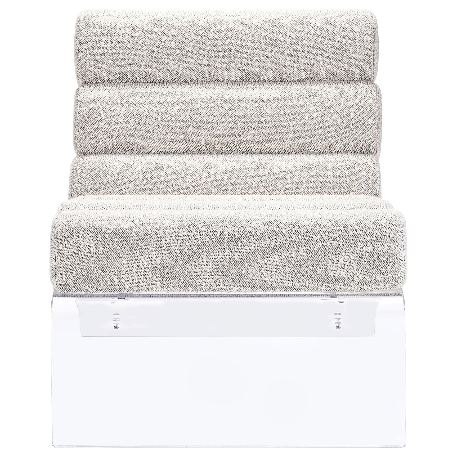 Serreta Boucle Upholstered Armless Acrylic Chair Ivory - Tampa Furniture Outlet