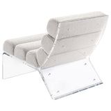 Serreta Boucle Upholstered Armless Acrylic Chair Ivory - Tampa Furniture Outlet