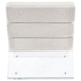 Serreta Boucle Upholstered Armless Acrylic Chair Ivory - Tampa Furniture Outlet