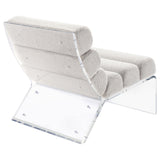 Serreta Boucle Upholstered Armless Acrylic Chair Ivory - Tampa Furniture Outlet