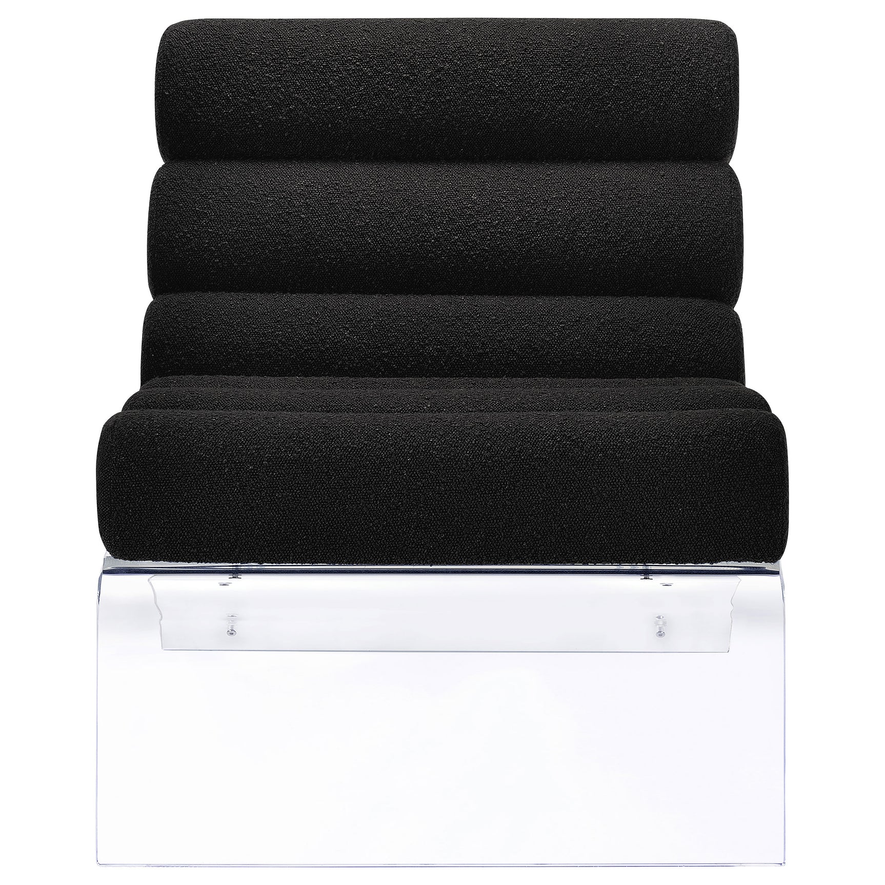 Serreta Boucle Upholstered Armless Acrylic Chair Black - Tampa Furniture Outlet