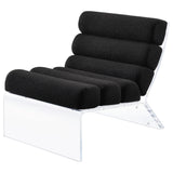 Serreta Boucle Upholstered Armless Acrylic Chair Black - Tampa Furniture Outlet