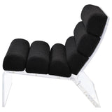 Serreta Boucle Upholstered Armless Acrylic Chair Black - Tampa Furniture Outlet