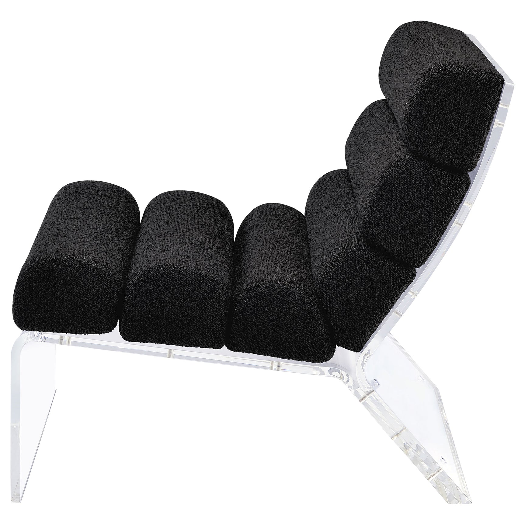 Serreta Boucle Upholstered Armless Acrylic Chair Black - Tampa Furniture Outlet