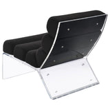 Serreta Boucle Upholstered Armless Acrylic Chair Black - Tampa Furniture Outlet