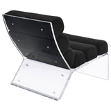 Serreta Boucle Upholstered Armless Acrylic Chair Black - Tampa Furniture Outlet